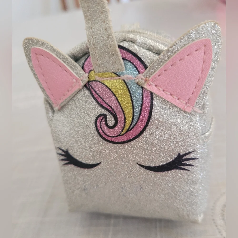 NWT-Claire's Glitter Unicorn Change Purse Mini Backpack With Key chain